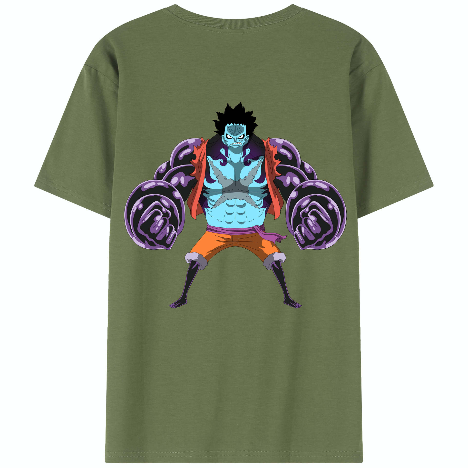ワンピース モンキー・D・ルフィ ONE PIECE Monkey D. Luffy 綿100％半袖Tシャツ（背面プリント）
